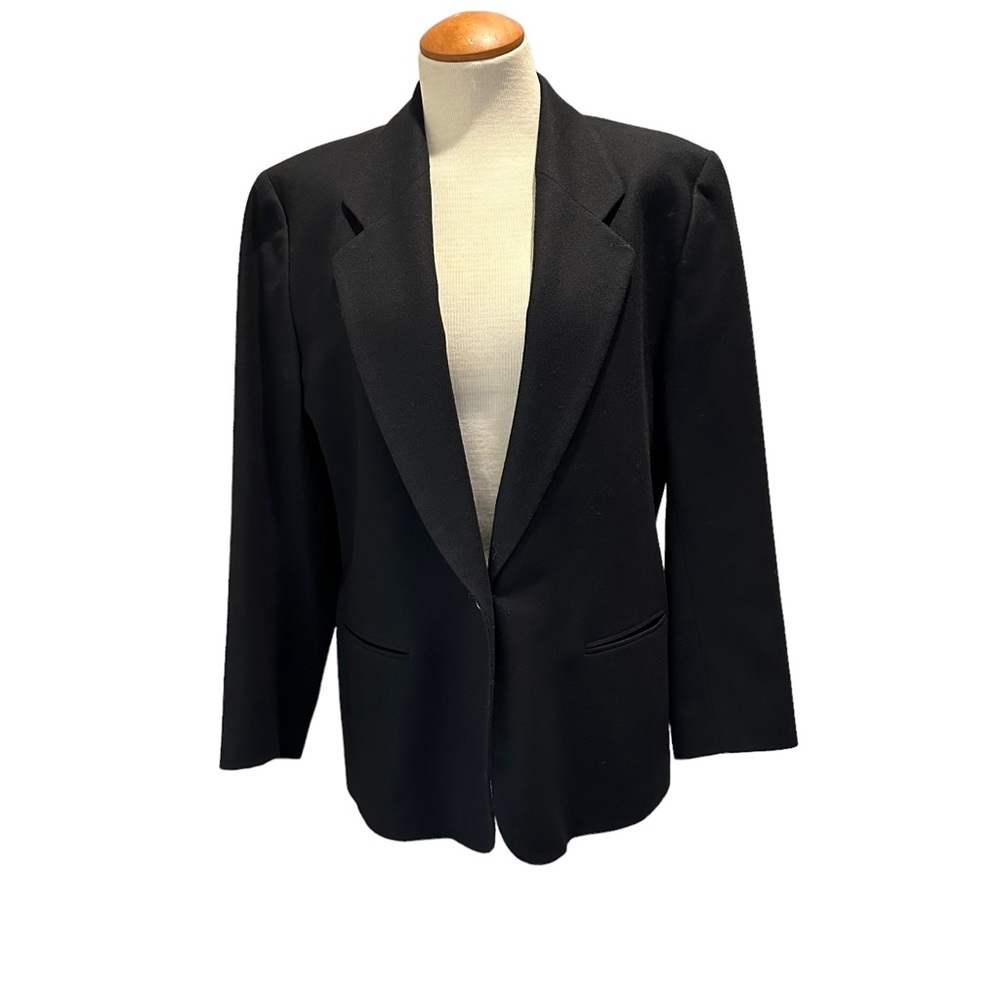 PENDLETON BLACK WOOL BLAZER VINTAGE 90s Y2K WINTER NEUTRAL CAPSULE ESSENTIAL